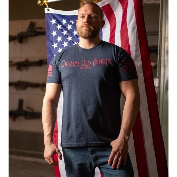 Grunt Style Men's Grumpy Old Partiot Short Sleeve T-Shirt Midnight Navy 3XL $26 - Picture 1 of 6